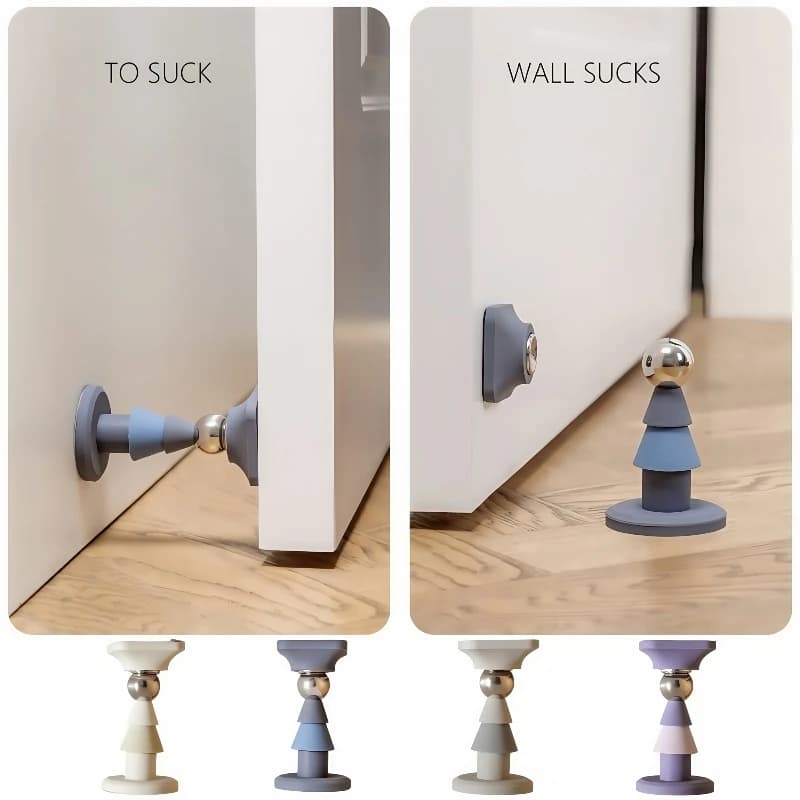 Fermaporta a forma di albero di Natale non perforato, fermaporta magnetico in silicone, impermeabile, antiruggine e silenzioso