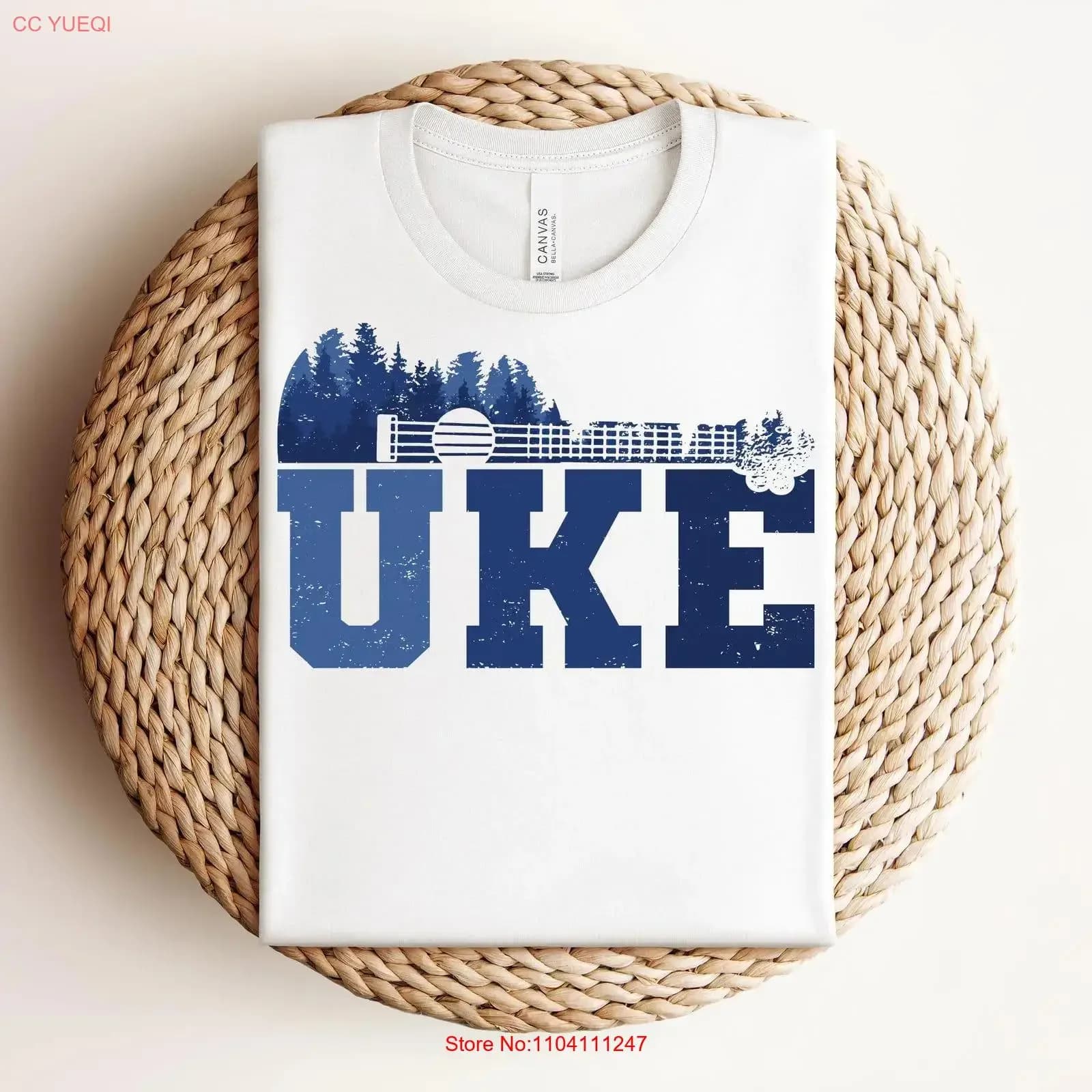 Midnight Ukulele T Shirt Forest Silhouette Music Lover vintage Washed homme Abbigliamento unisex Versatile streetwear di design