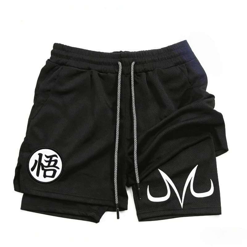 Pantaloni da Palestra per Uomo con Stampa Anime, Doppio Strato, Compressivi, per Fitness e Corsa, Alla Moda e Casual, Alta Qualità