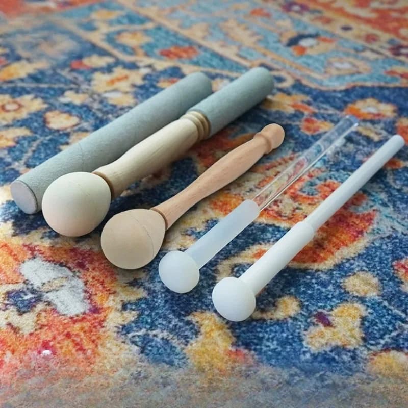 Crystal Singing Bowl Stick Meditation Yoga Knocking Sticks Silicone Rounded Sound Cudgel Percussion Instrument Accessories