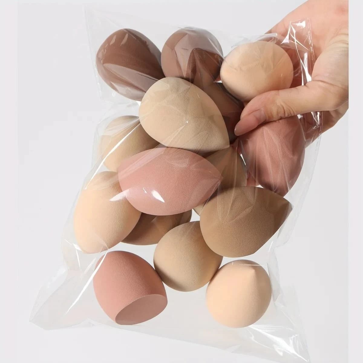 Set of sponges for makeup Shadows 5-10 pieces - Vegan double-use for liquids/dust | Essential elements for travel without latex All skin types