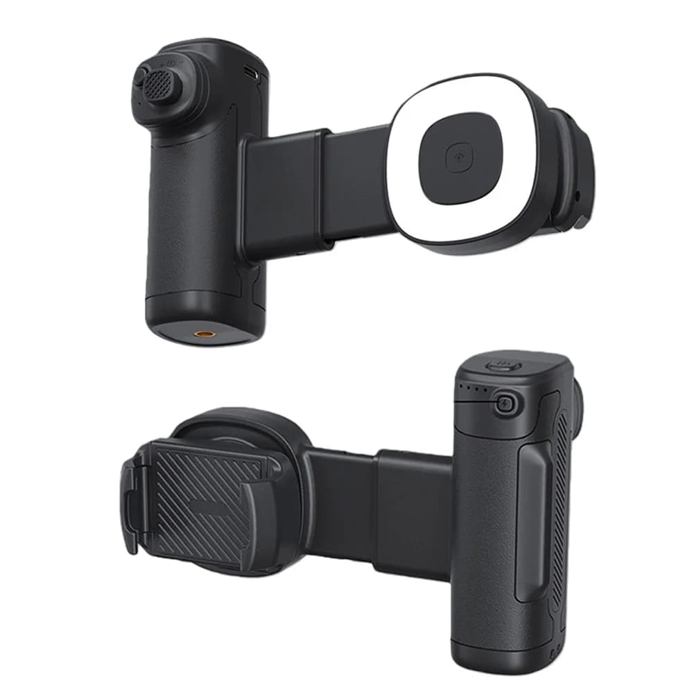 Set Portatile di Luce ad Anello per Selfie Ricaricabile con Telecomando, Impugnatura Monoassiale Orizzontale/Verticale con Luce di Riempimento