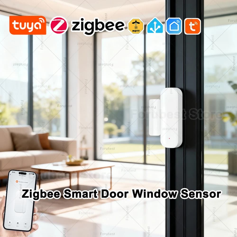 Tuya Zigbee Sensore per porte e finestre Sensore di contatto wireless Rilevatore aperto e chiuso Dispositivo di sicurezza domestica intelligente Funziona con Smart Life Z2M