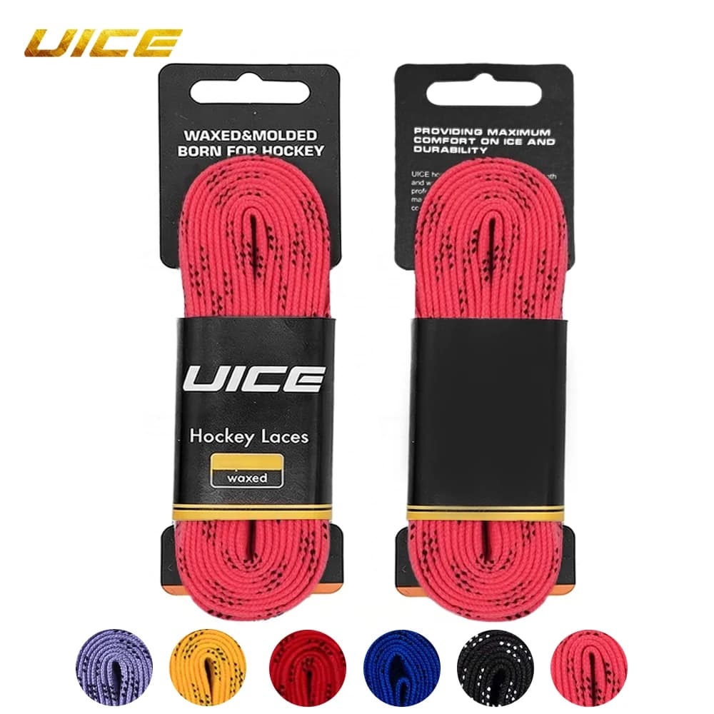 UICE 130 pollici Lacci per pattini Hockey Treccia a doppio strato Punte extra rinforzate Punta cerata Design Hockey su ghiaccio Skate Hockey Shoe Lacer