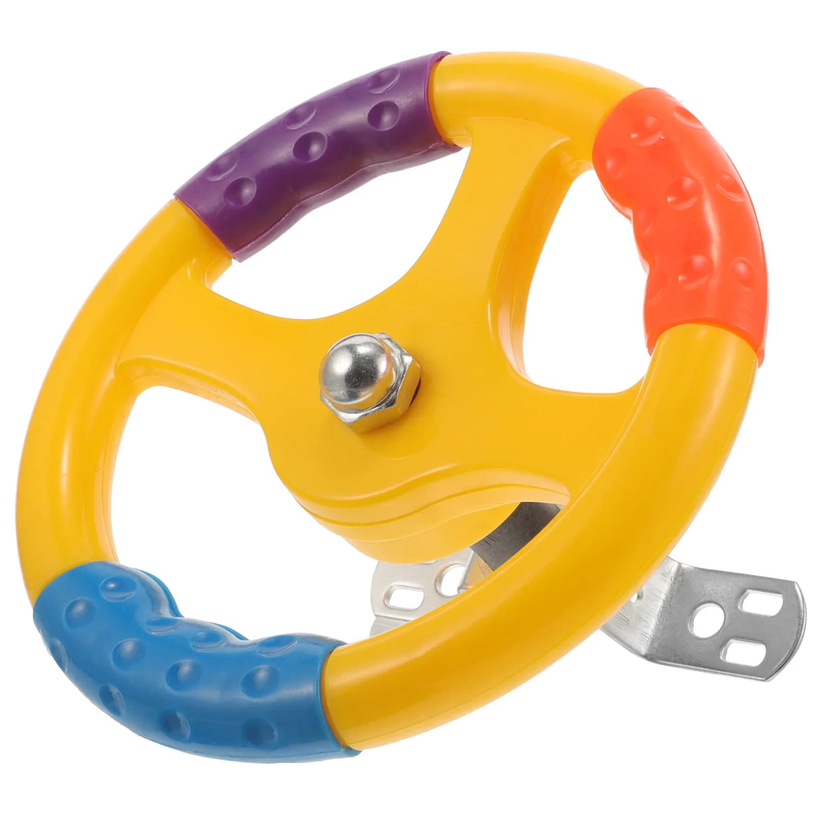 Volante per Auto a Dondolo per Bambini, Maniglia in Plastica e Metallo, Accessorio Divertente e Interattivo per Parchi Giochi, Educativo per il Controllo