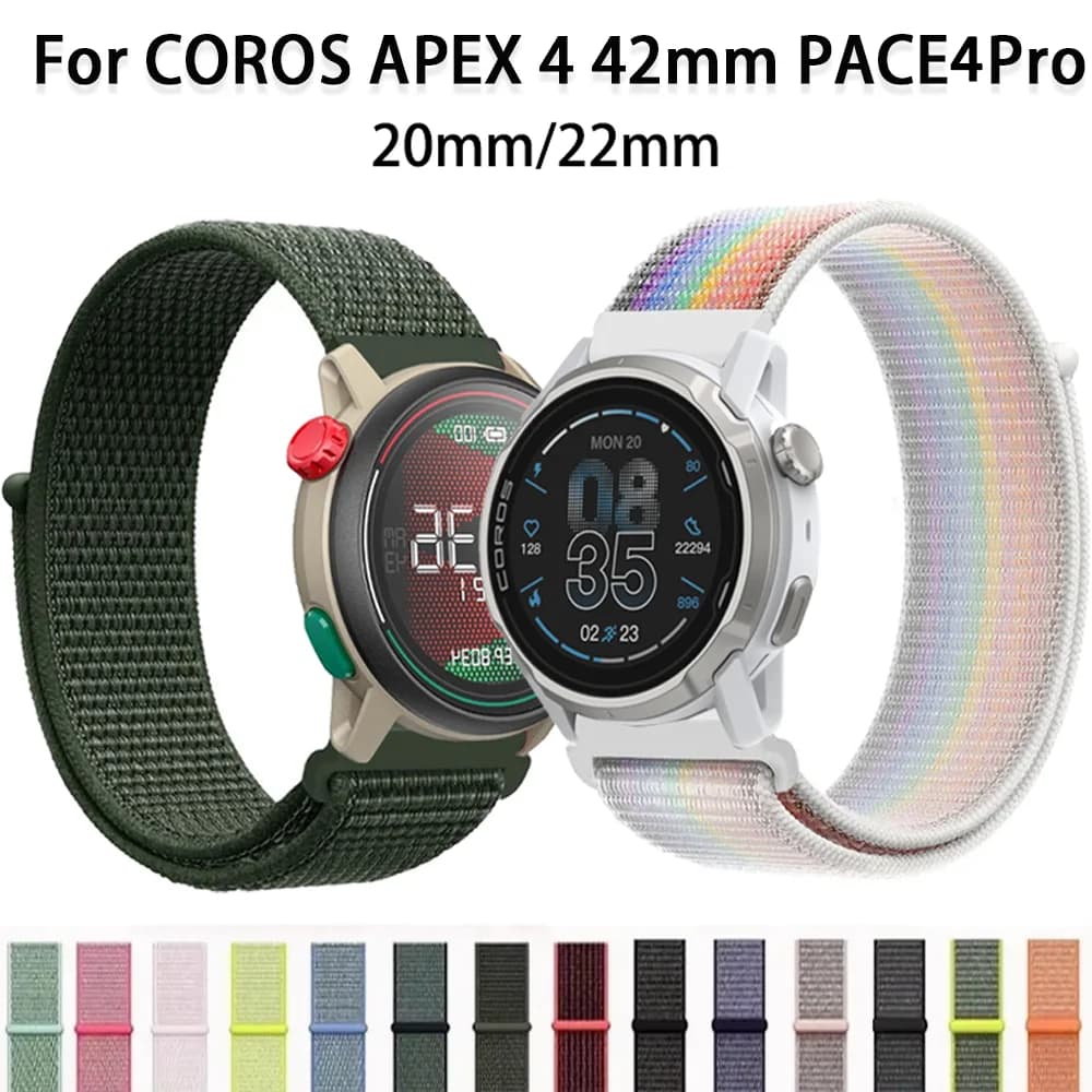 20mm 22mm nylon bracelet for COROS PACE 4 3 Pro APEX 4 42mm Suunto Vertical 2 Race 2 Run Ocean CMF Watch 3 2 Pro Belt