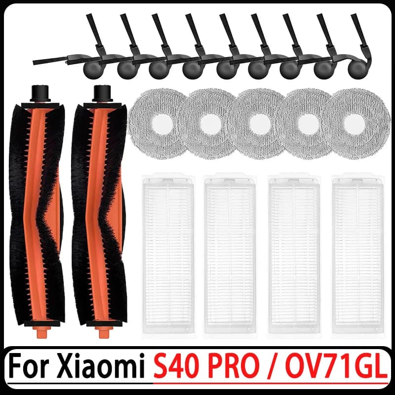 Accessori per robot aspirapolvere Xiaomi S40 Pro / OV71GL: spazzola principale, spazzola laterale, filtro ad alta efficienza, panno, parti di ricambio
