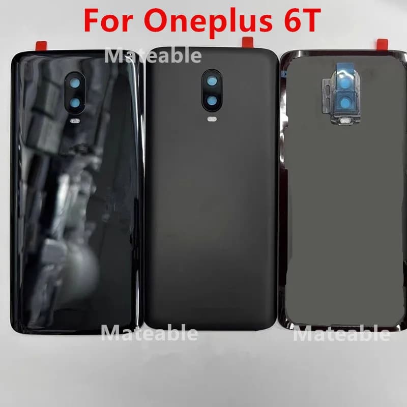 Oneplus6T Custodia per Oneplus 6T One Plus 6.41 "Coperchio posteriore batteria in vetro Riparazione Sostituisci la custodia posteriore del telefono + obiettivo della fotocamera
