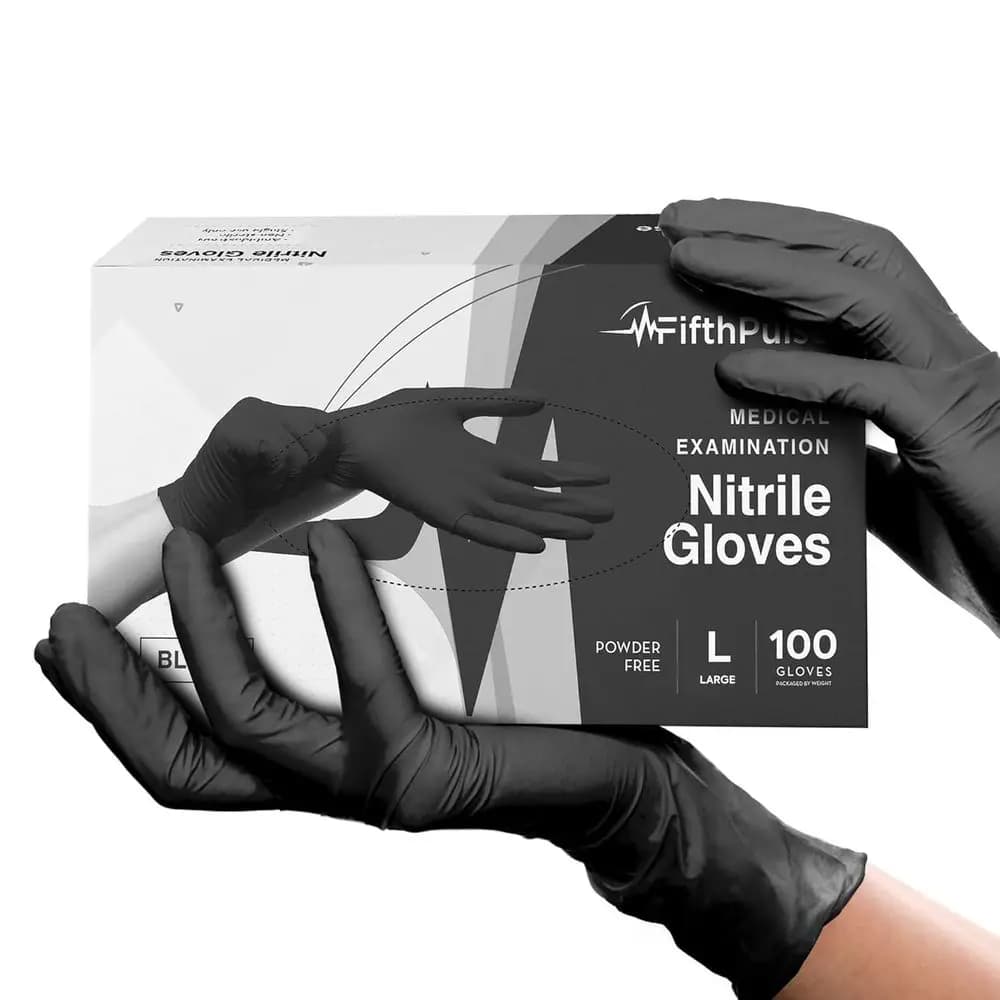 Large Nitrile Gloves, 100 Pack - Powder-Free, Latex-Free for Food Prep, BBQ, Tattoo, Cleaning, and Home Use