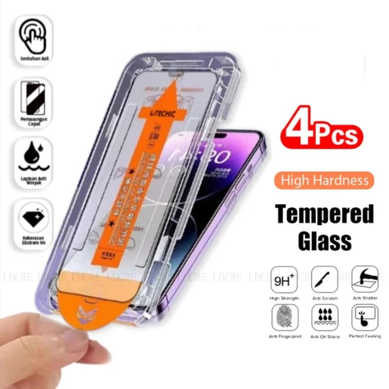 4/3/2/1 pezzi per iPhone 17 Pro Max vetro iPhone 17 Pro vetro temperato senza polvere 9H copertura completa colla protezione schermo iPhone 17 Air