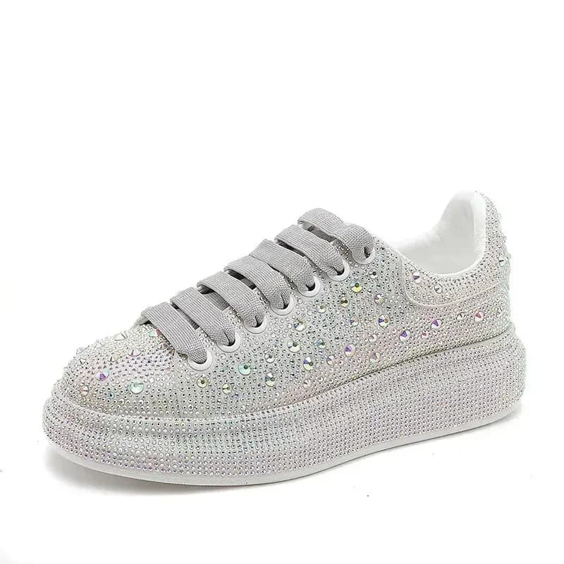 Women's Sneakers Signed With Sparkling Rhinestones Shoes Casual Breathable Comfort High Quality Light Non-slip Zapatos De Mujer