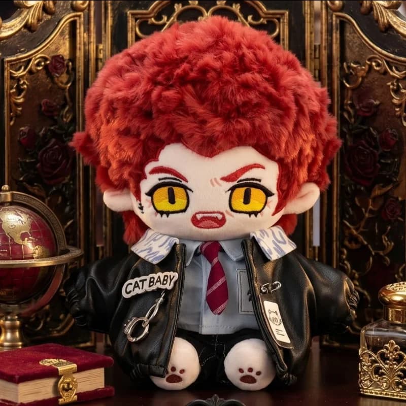 20cm Good Omens Season Crowley Anime Figures Plush Cosplay Dress Up Cotton Doll Toys for Children Birthday Festival Gift Mascot