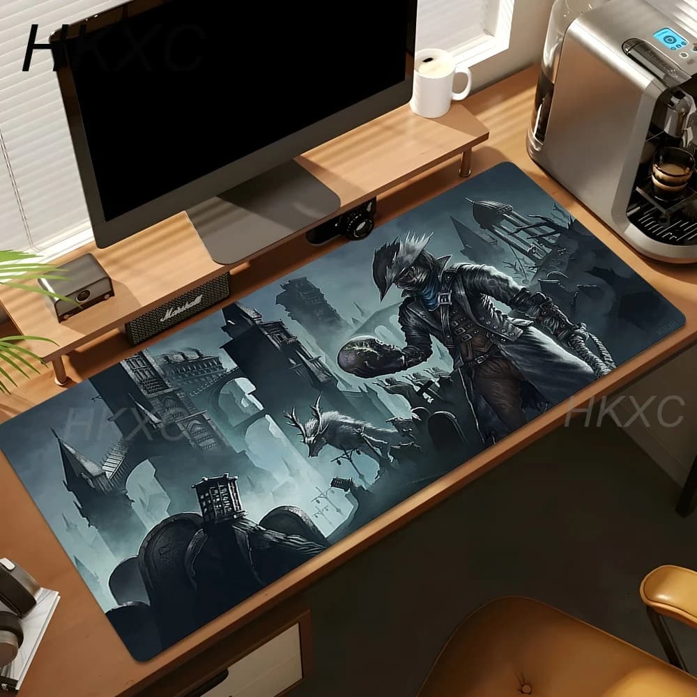 Tappetino per Mouse da Gioco PC Bloodborne, Grande Tappetino da Scrivania Antiscivolo e Antiusura, Mousepad Ergonomico per Tastiera, Tappetini Personalizzati in Gomma per Ufficio e Casa