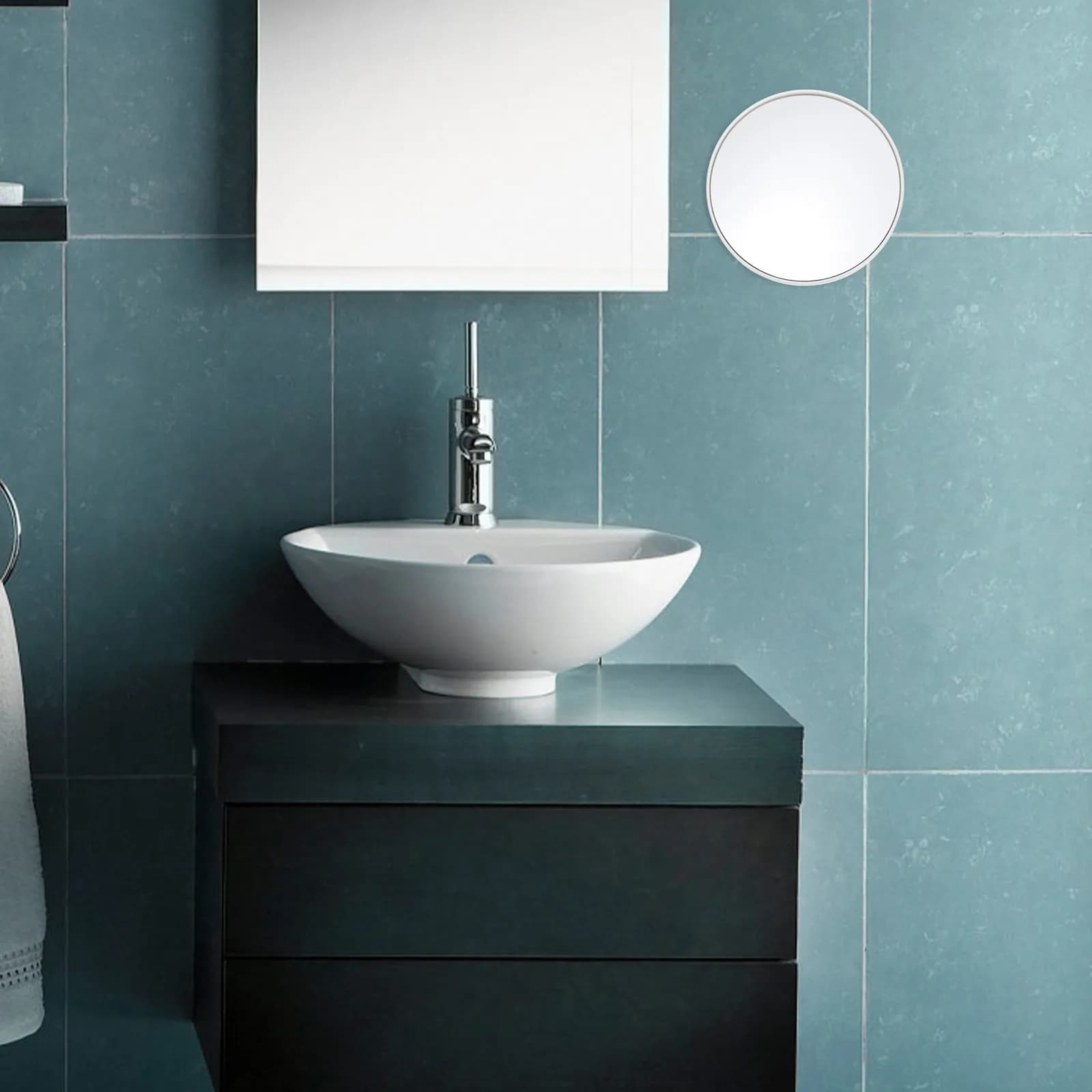 Specchio da Bagno con Ventosa, Ingrandimento 10X, Specchio per Trucco, Riflessione Nitida, Facile Installazione