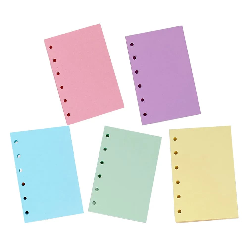 250 Pagine Colorate di Carta per Quaderno a Fogli Mobili, Inserti per Raccoglitori a 6 Fori, Planner Ricaricabile per Scuola e Ufficio, Divisori per Documenti con Linguette