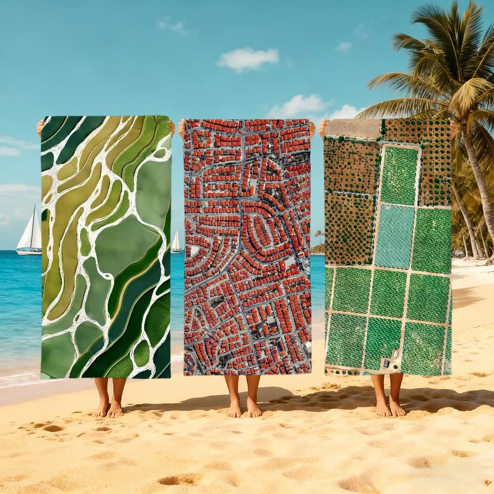 Asciugamani da spiaggia Terraces, ad asciugatura rapida, morbidi, per piscina, regalo per viaggi, palestra, doccia, campeggio, sport
