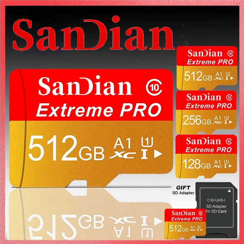 512GB Elite Memory Card Micro TF SD Card 256GB SD Cards 128GB TF Cards High Performance for Drone/GPS/Gaming Console/VR Headset