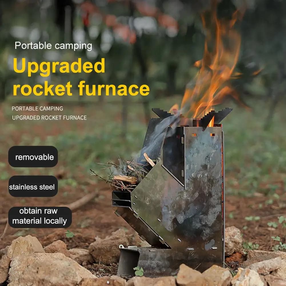 Kitchen Stove Outdoor Wood Wood Stove Portable Foldable Stainless Steel Camping Stove Outdoor Wood Wood burning for picnic barbecue