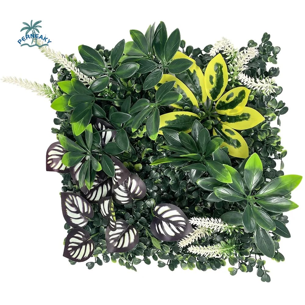 DIY Artificial Plant Wall Panel Sunflower UV Protection Artificial Eucalyptus Carpet Green Durable Artificial Fern Grass