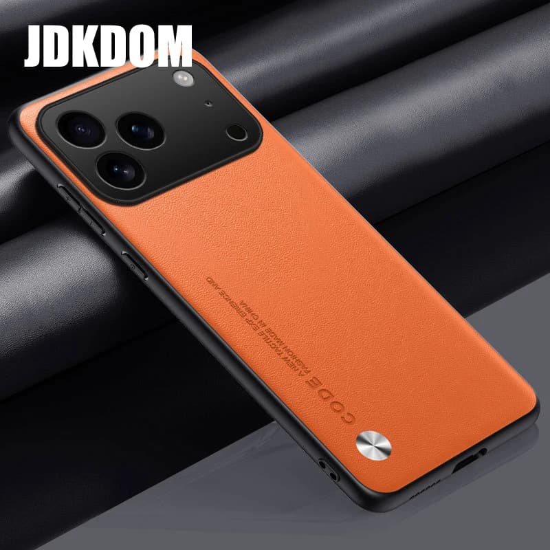 JDKDOM Custodia per telefono con texture in pelle antiurto per iPhone 17 Air 16 15 14 13 12 Mini 11 Pro Max Cover per iPhone 16 15 14 Plus 16E