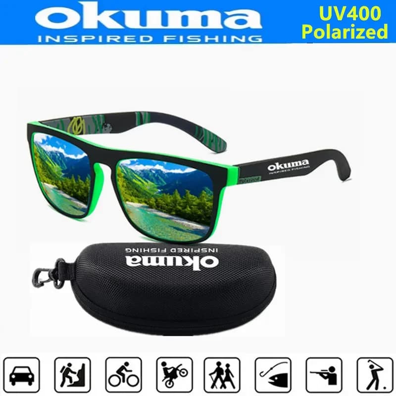 Occhiali da pesca polarizzati Okuma, occhiali da sole da pesca all'aperto con protezione UV con custodia, occhiali da pesca con sconto a tempo limitato per A