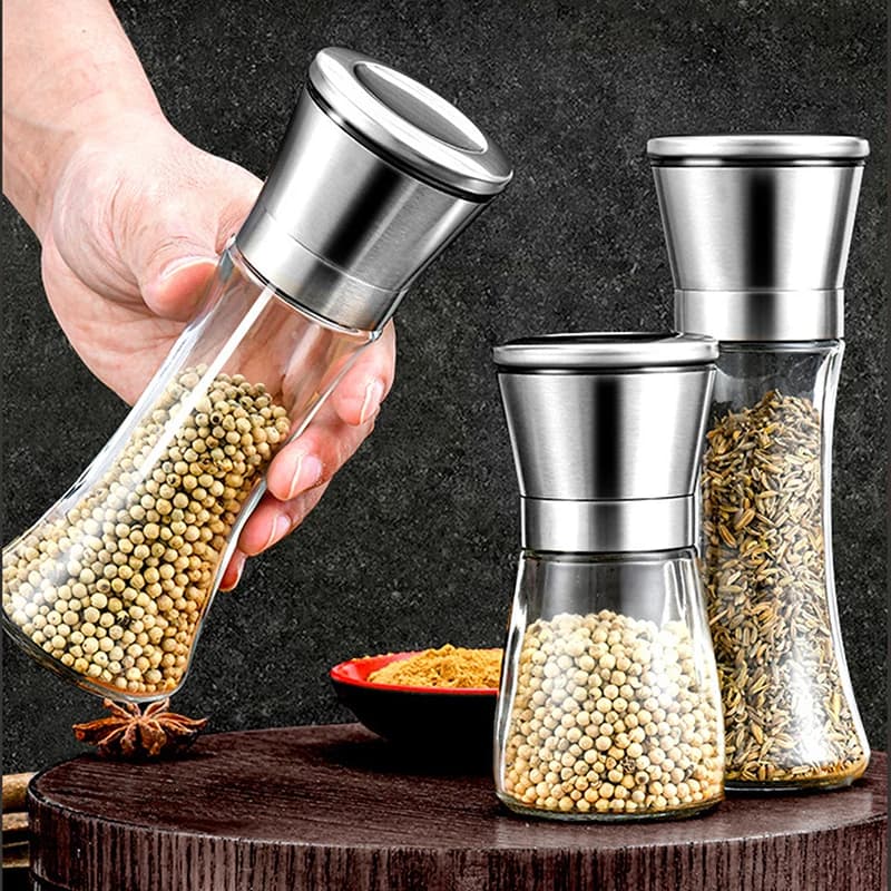 1pc Smerigliatrice Manuale Sale Pepe Smerigliatrice Bottiglia di Condimento Barattolo Smerigliatrice di Spezie In Acciaio Inox Saliera Macinini Da Cucina Accessori
