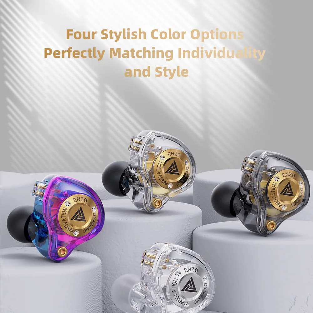 QKZ ENZO PRO Auricolari Cablati In-Ear con Microfono, Cuffie da Gaming 3.5mm, Auricolari con Driver Dinamico di Grandi Dimensioni
