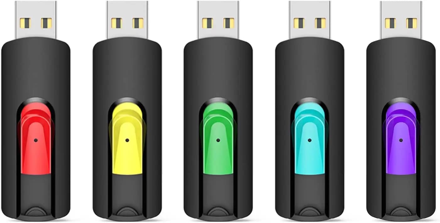 Chiavette USB da 128GB, Confezione da 5, Penne USB Multicolore con USB 2.0 per Facile Archiviazione e Trasferimento