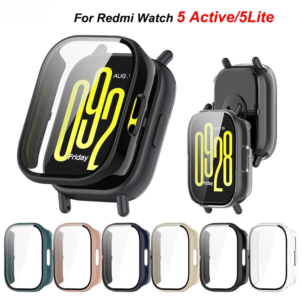 Vetro temperato + custodia per Xiaomi Redmi Watch 5 Protezione schermo attiva Custodia protettiva per paraurti rigida per PC per MI Redmi Watch 5 Lite