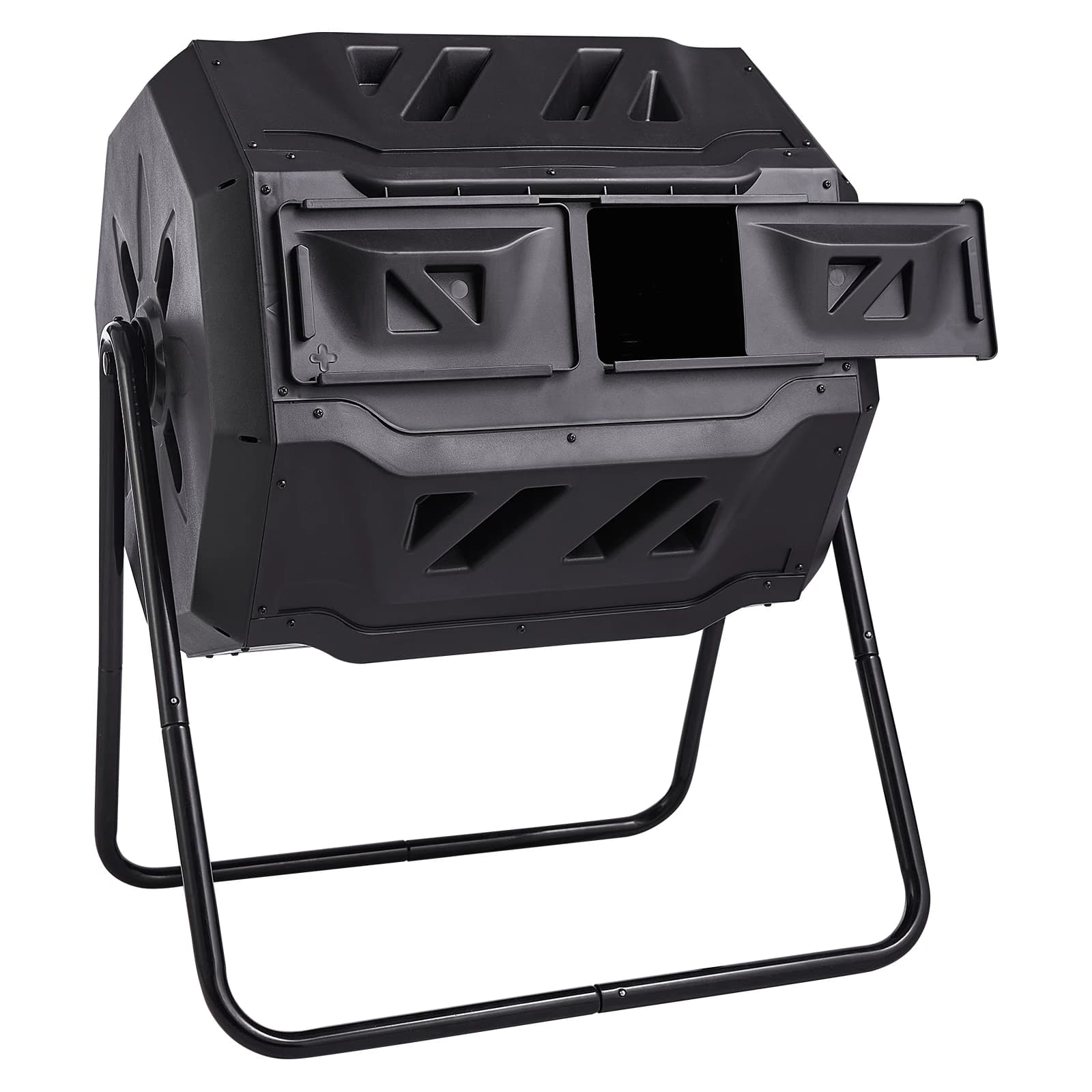 Compost Bin 18.5/37/43-Gal Dual Chamber Composting Tumbler BPA Free Composter Bin Tumbler for Garden Kitchen Outdoor