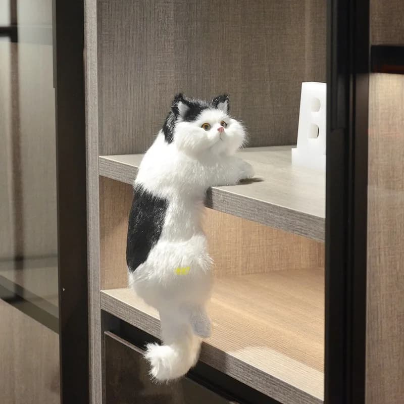 Simpatico gatto di simulazione bambole di peluche ornamenti figurine casa scrivania TV appeso giocattolo decorazione auto animali di peluche sculture