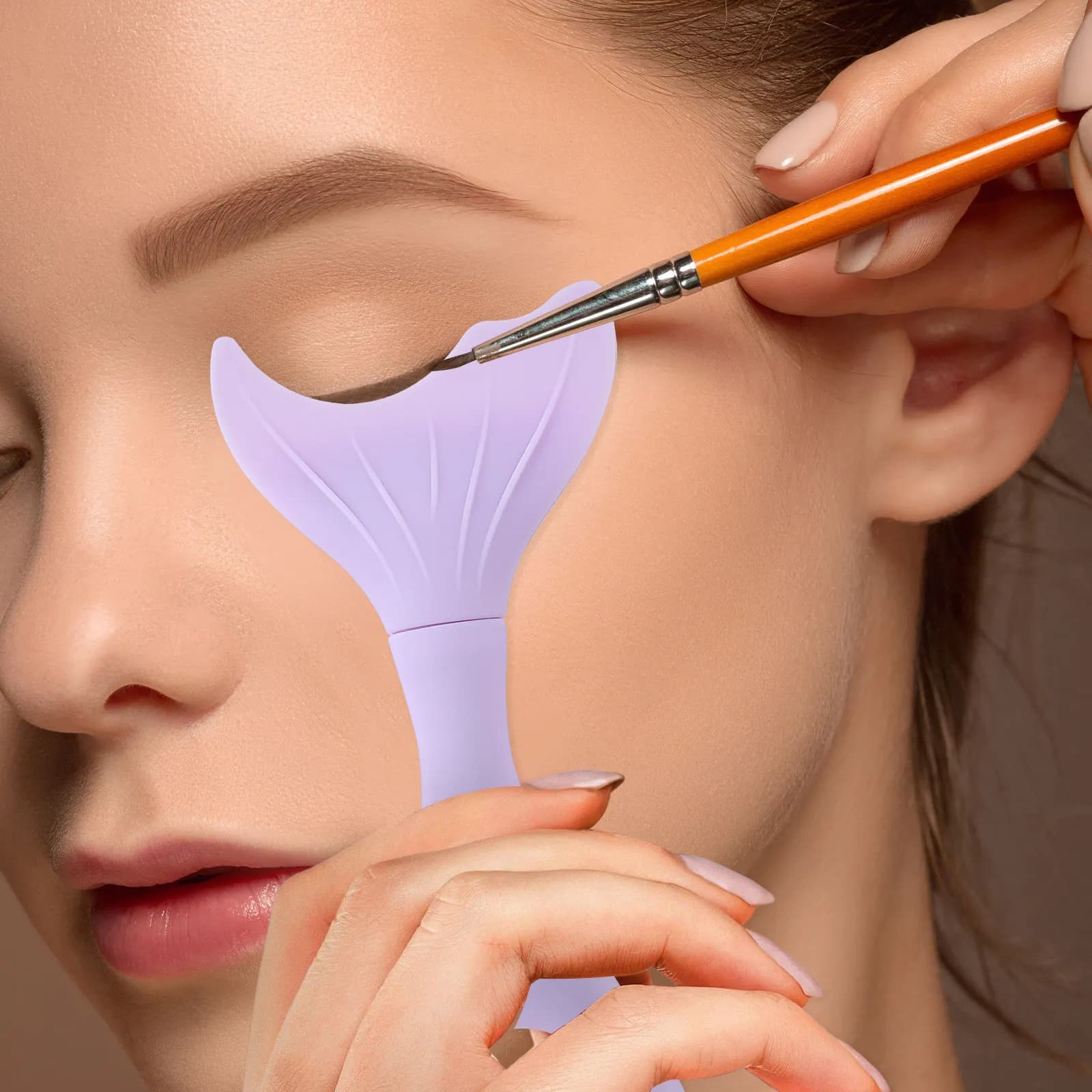 3Pcs Beauty Makeup Tool Set Mascara Shield Guard Applicator Eyelash Comb Mermaid Shape for Smudge-Free Mascara Eyeliner
