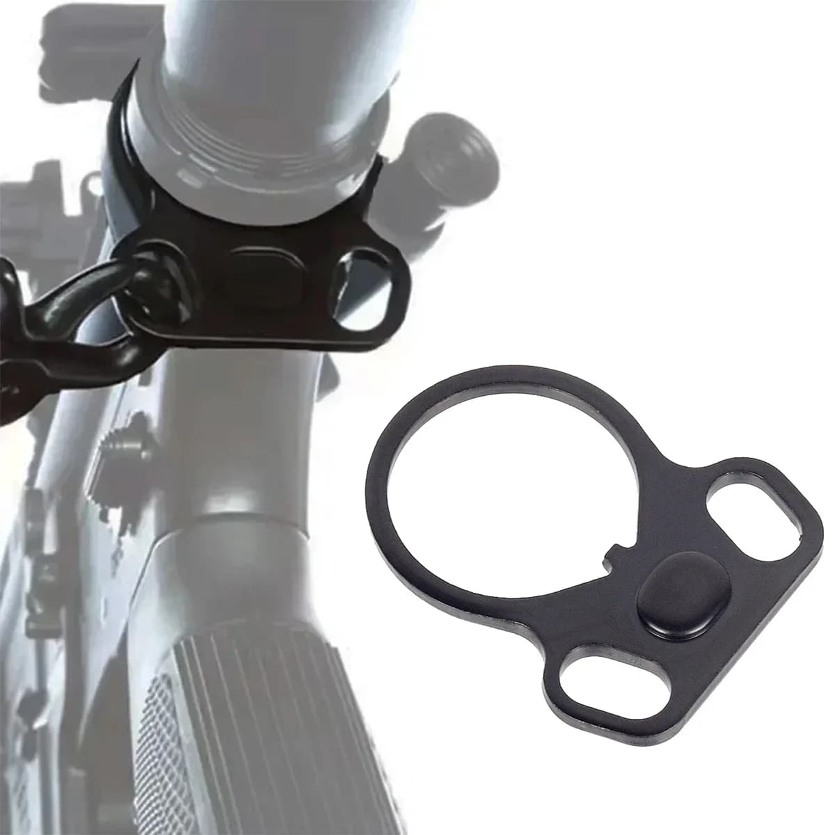 Adattatore a doppio anello per montaggio tracolla tattica AR15 con gancio e piastra terminale per accessori da caccia GBB