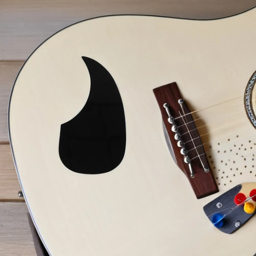 20 Pezzi Protezione per Chitarra Acustica a Goccia Nera, Autoadesiva in Plastica, Facile Applicazione, Misura Universale per Principianti