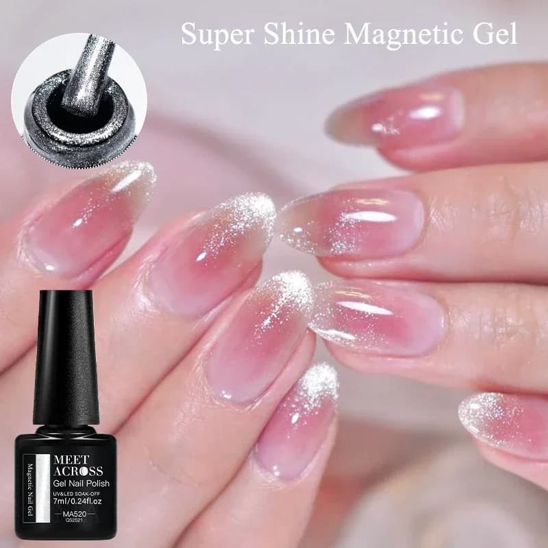 Smalto gel per unghie magnetico Super Glitter Cat da 7 ml Smalto gel per decorazione unghie glitter argento per unghie Forniture per unghie di design fai da te