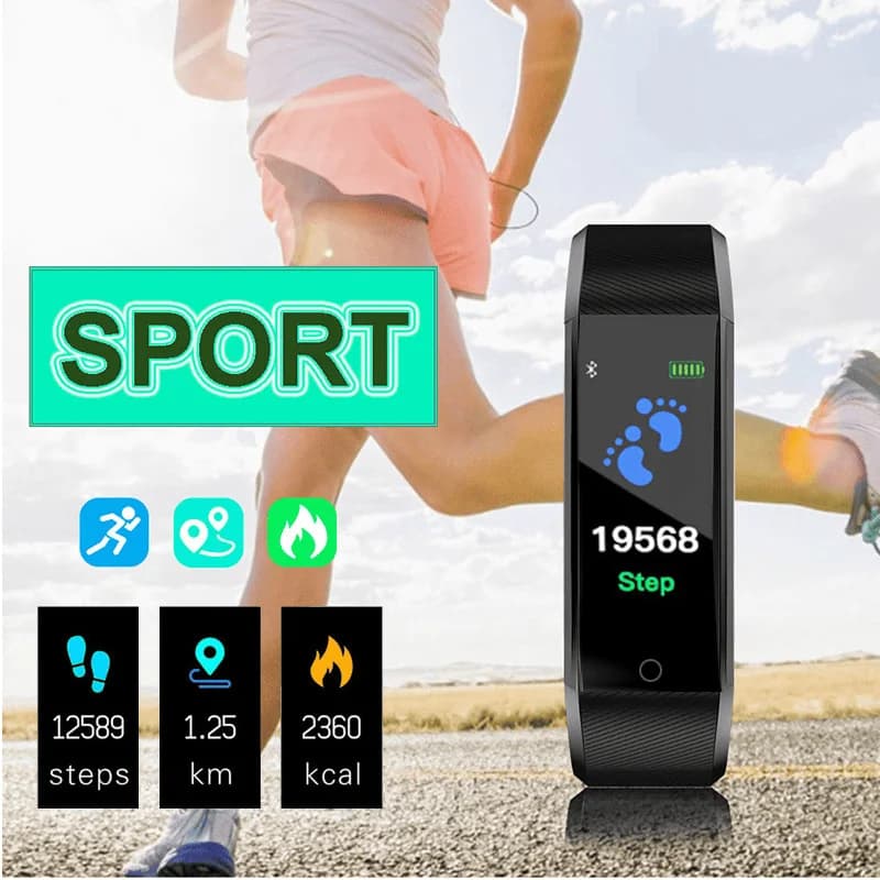 Fitness Smart Watch Activity Tracker Frequenza cardiaca per donne e uomini Monitor della pressione sanguigna e dell'ossigeno