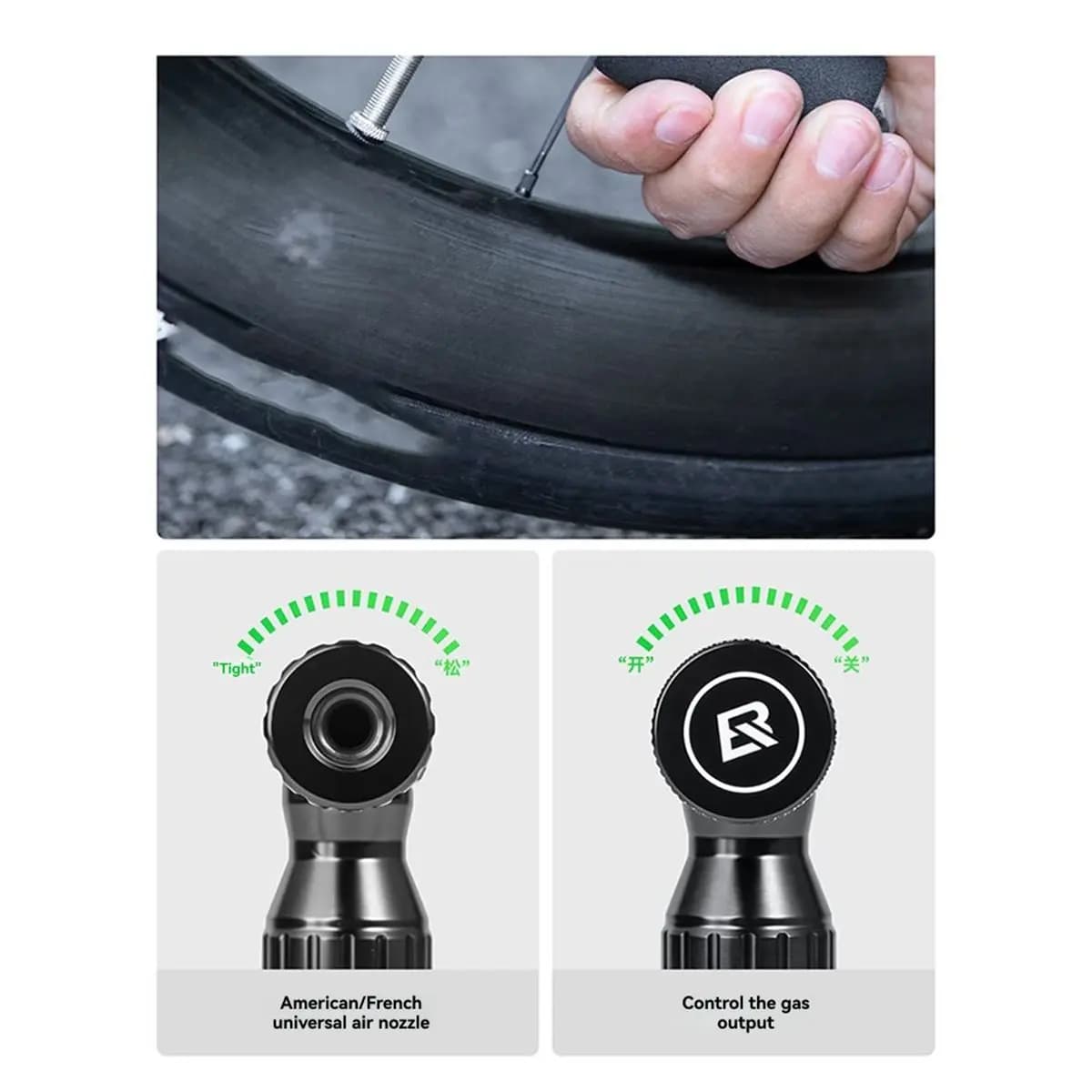 Kit di gonfiaggio pneumatici per bici CO2 Mini pompa veloce per bicicletta Pompa per mountain bike con cilindro valvola Presta e Schrader Argento