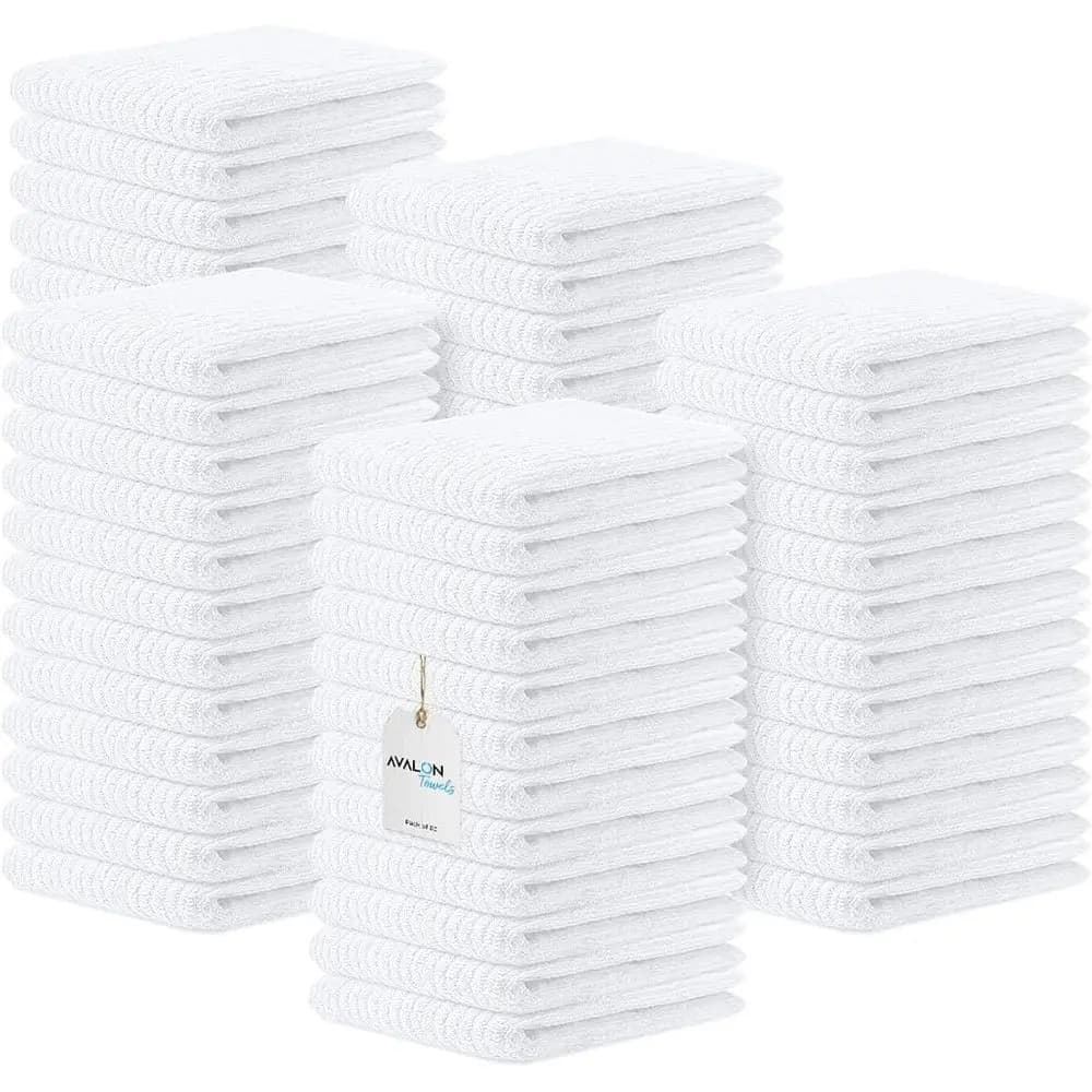 Asciugamani per mocio con barra a costine (confezione valore da 60) dimensioni 16"x19" – stracci per pulizia multiuso, assorbenti e durevoli, asciugamani per pulizia in cotone