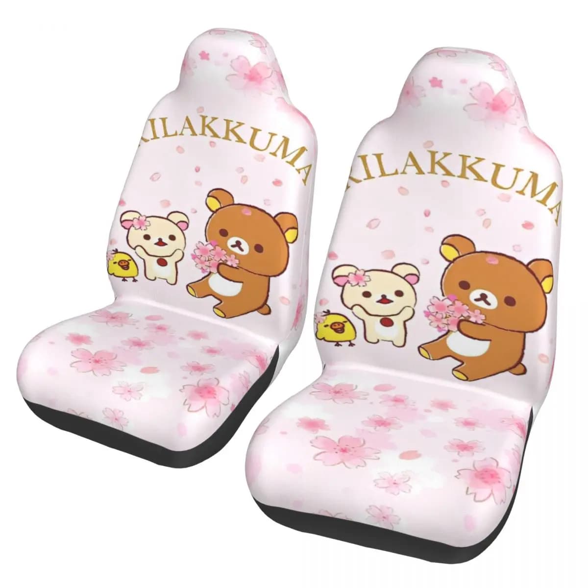 Universal Car Seat Cover with Cartoon Drawing Rilakkumas, Interior Accessories for SUVs, Seat Covers in Polyester