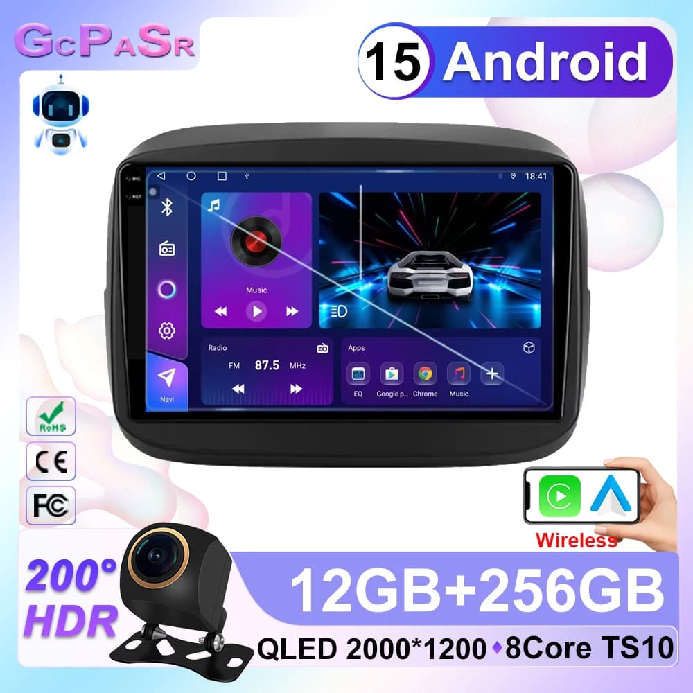 Android 15 Per Fiat Mobi 2016 - 2022 Autoradio di Navigazione GPS Stereo Auto Schermo Lettore Multimediale Bluetooth No 2din DVD 5G Wifi