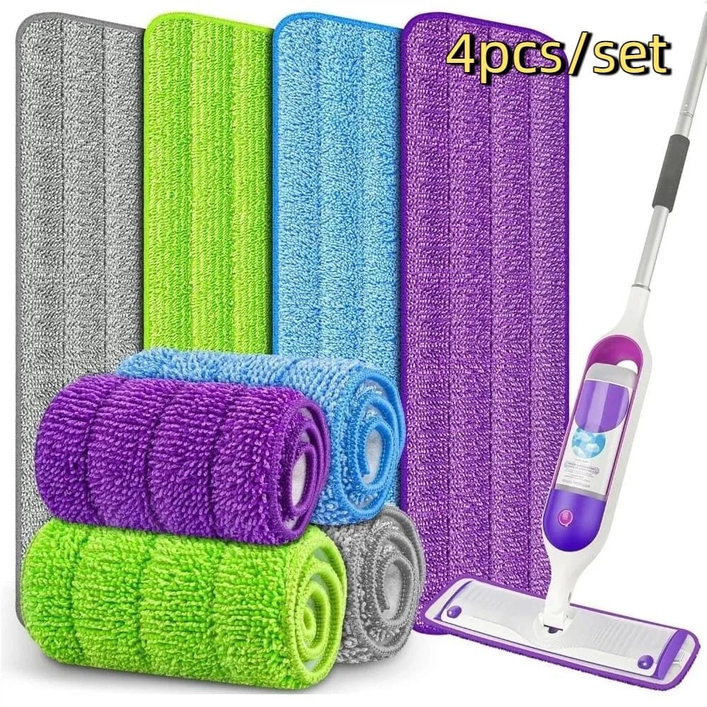 4 pezzi/set Mop Sostituzione Mop Assorbente Panno di Ricambio Lavabile Rimozione della Polvere Mop in Microfibra Pad Morbido Mop Testa Bagno