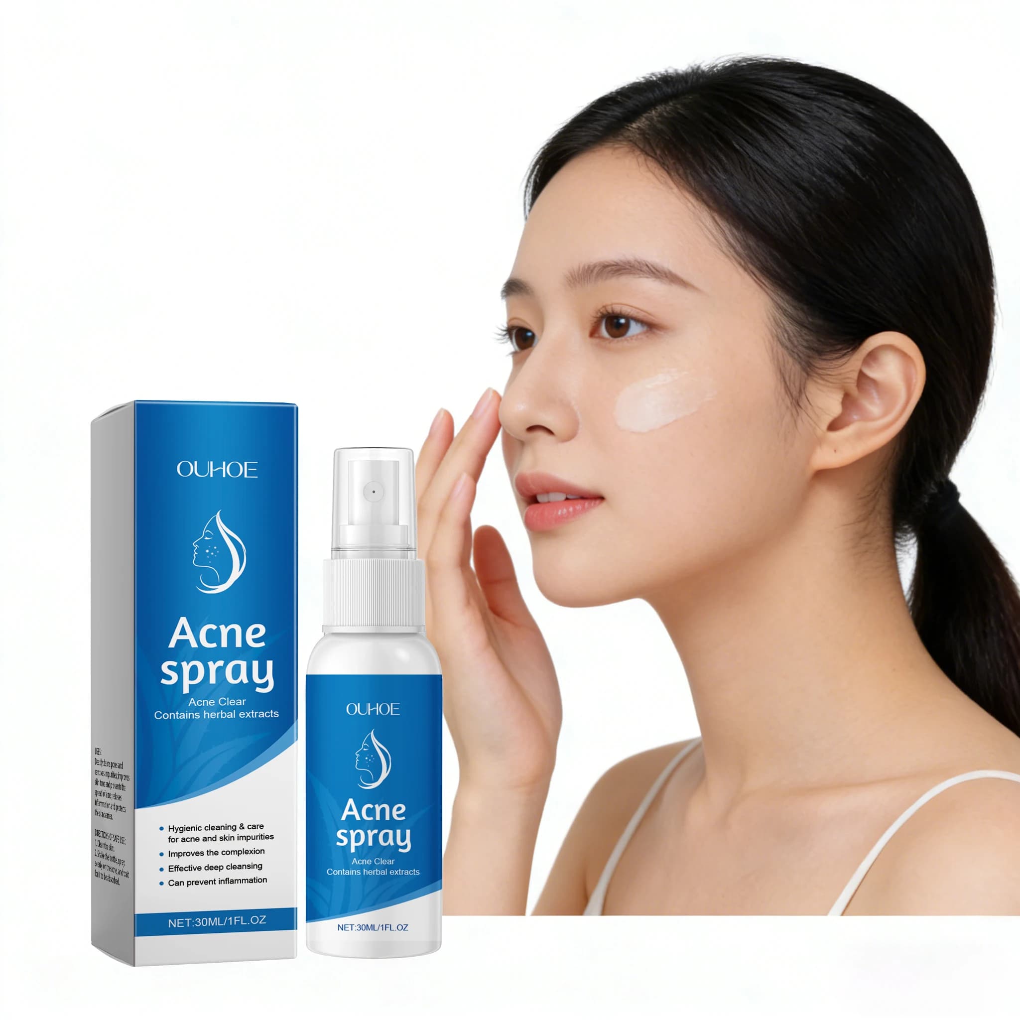 Spray Viso Lenitivo alle Erbe 30ML, Nutriente Profondo, Allevia il Disagio, Reduces Rossore, Hydrating Refreshing, Acne Care Spray