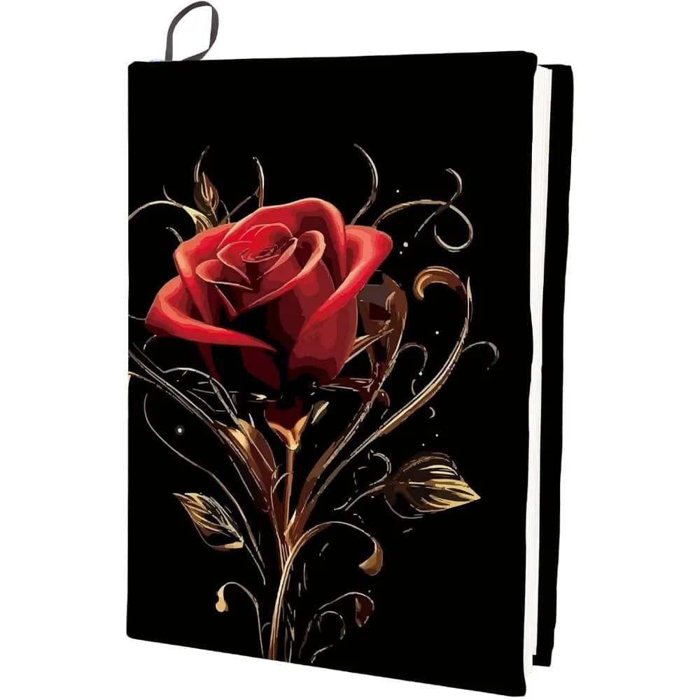 Copertina per libro rosa Custodia per libro elastica nera Lavabile Libri di fiori Avvolge Copertine protettive per la maggior parte dei quaderni con copertina rigida
