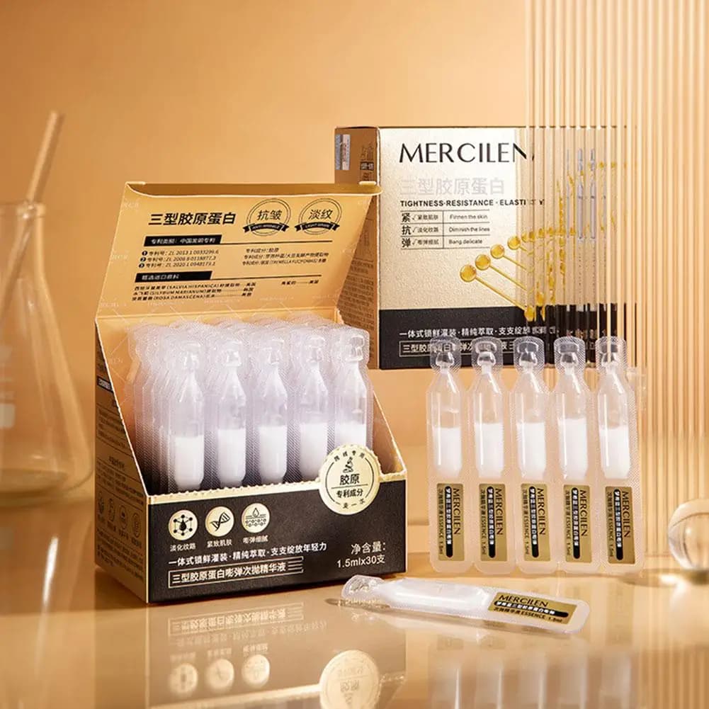 Siero Viso all'Acido Ialuronico, Essenza al Collagene Rassodante Anti-Rughe, Attenua le Linee Sottili, Essenza Levigante per la Cura della Pelle del Viso