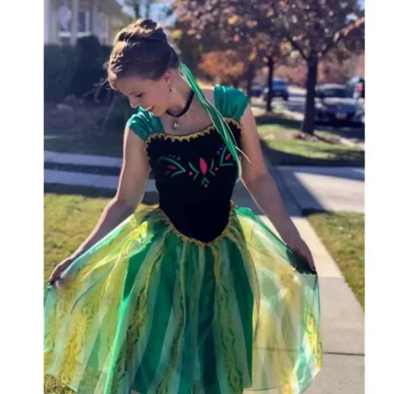 Costumi di Halloween per Cosplay ★ Costume da Elsa e Anna per Festa di Compleanno a Tema Frozen, Abito da Carnevale per Bambine ☆ Nuovo