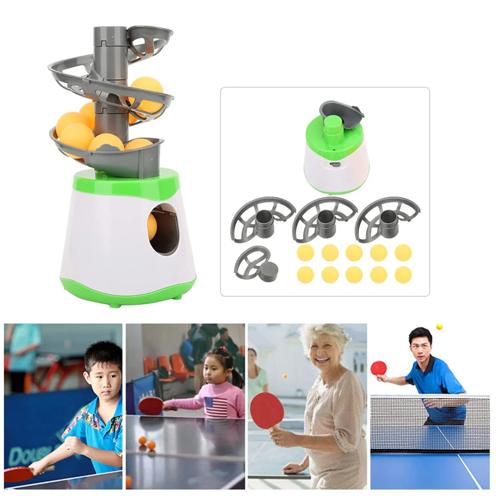 Allenatore di ping pong portatile in ABS Palla da ping pong Lanciatore automatico Macchina da allenamento Intrattenimento per bambini