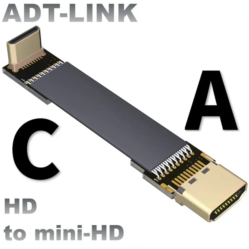 FPC flat extension cable screened mini-hd micro-hd 2.0 by A A C 4K 60Hz FPV aerial camera Gopro HD cable Standard