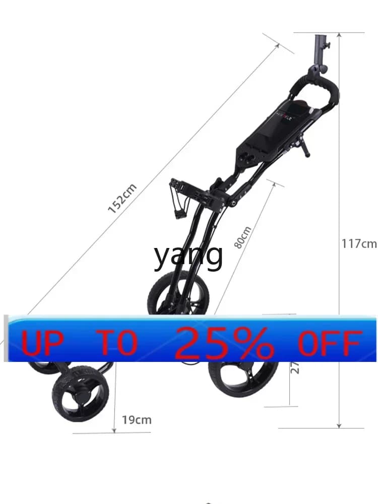 CX carrello da golf borsa per palline borsa per barra a quattro ruote carrello tirato a mano freno a mano pieghevole