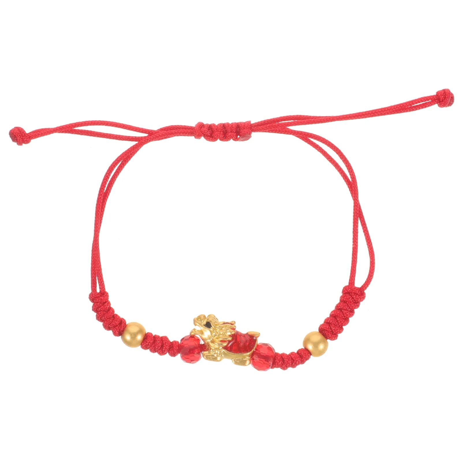 Red Rope Adjustable Woven Zodiac Dragon Charm Bracelet Braided String Comfortable Stylish Wrist Ornament Red String Bracelet
