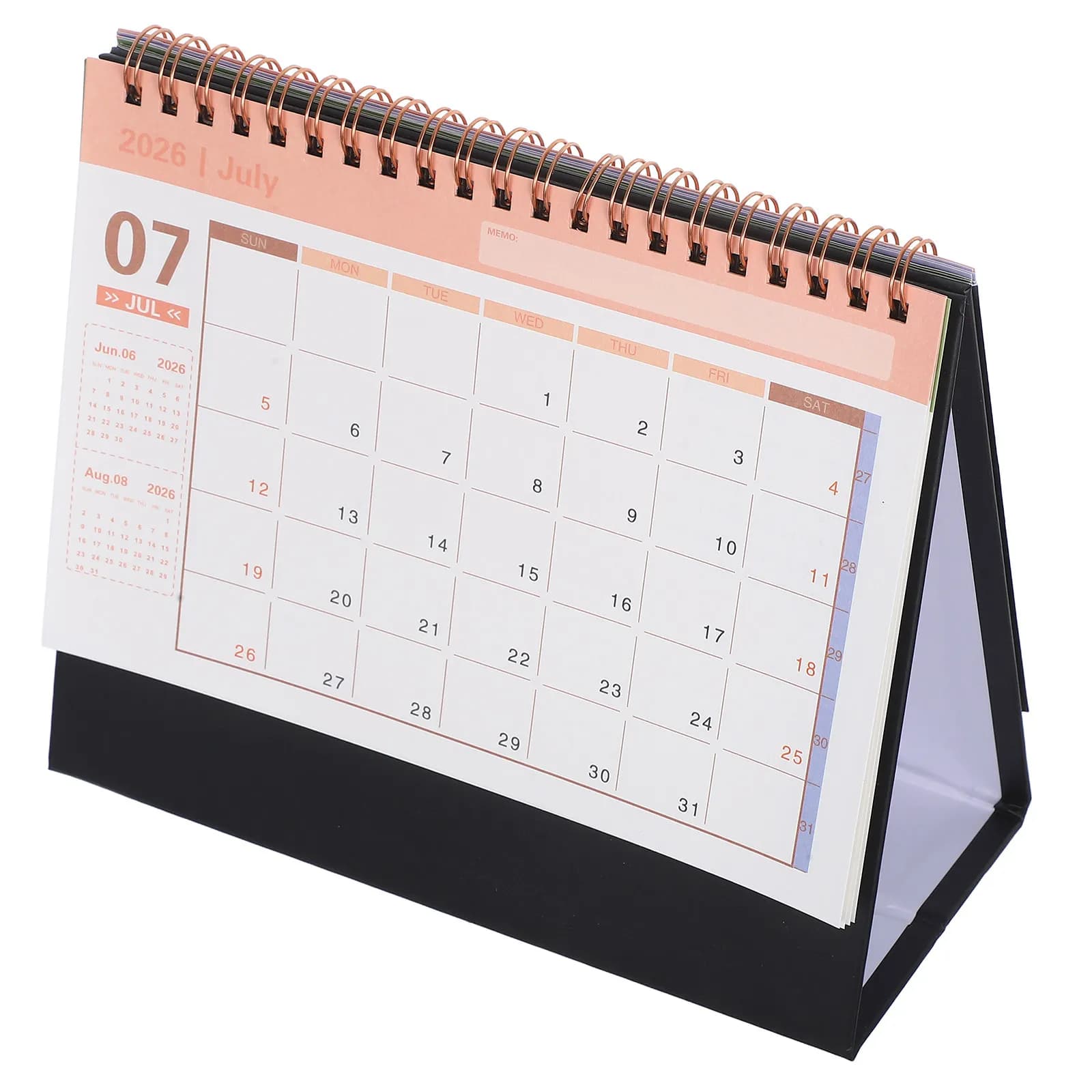 Calendario da Tavolo 2026 Minimalista Pieghevole, Organizer Mensile da Scrivania per Lavoro